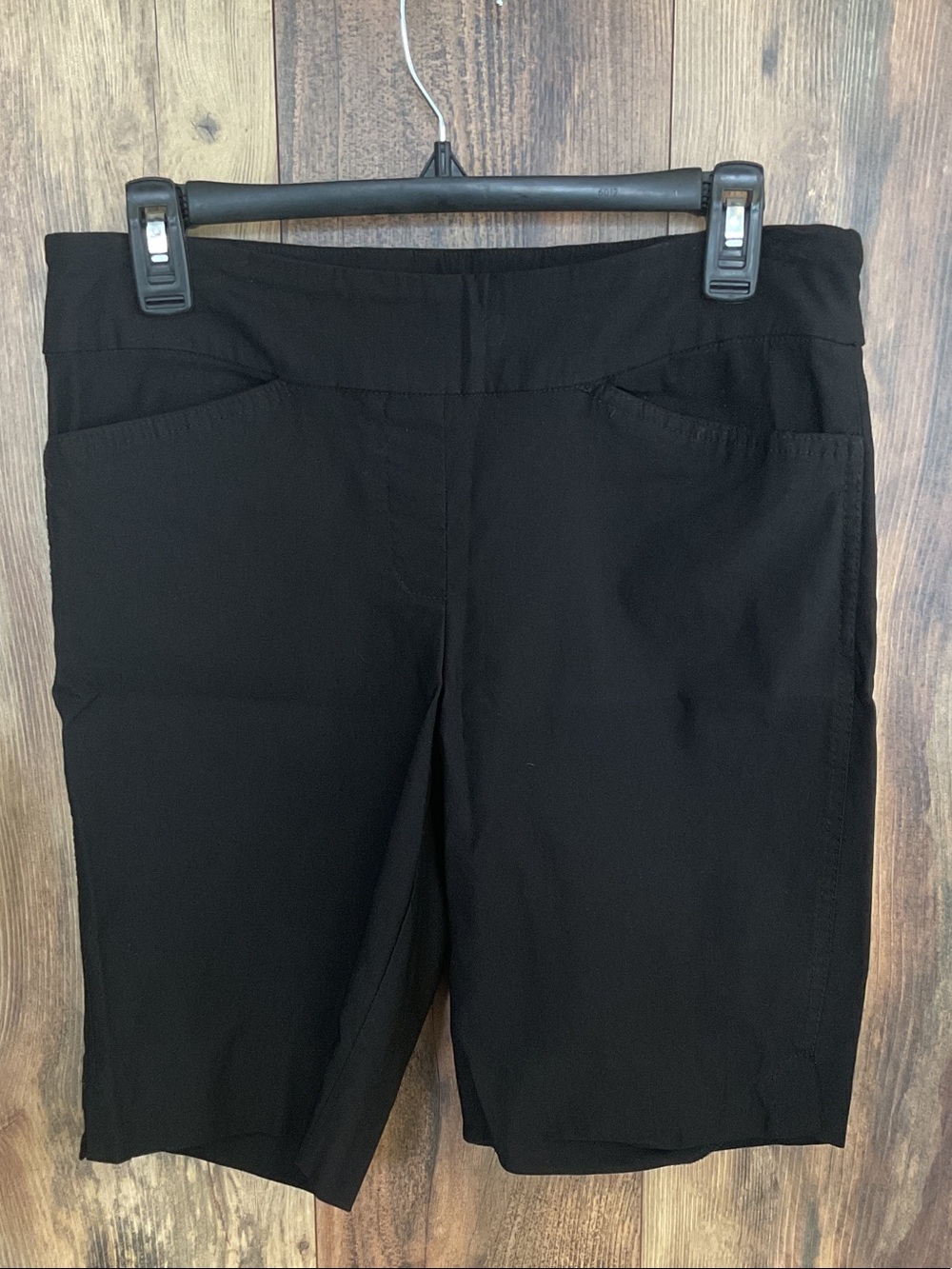 Hilary Radley Black Women's Stretch Bermuda Shorts M        C230